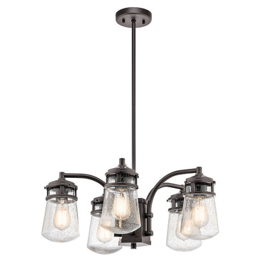Chandelier matte bronze | For outdoor use | ⌀61.1 x 30.5 cm - 121.9 cm | Lyndon | (IP44)