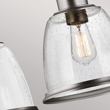 Ceiling lamp satin nickel | 91.4 x 24x 57.8 - 149.2 cm | Hobson |
