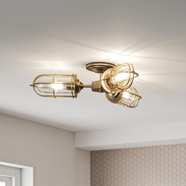 Ceiling lamp dark antique brass | For bathroom | ⌀65.4 x 14.9 cm | Urban Restoration | (IP44)