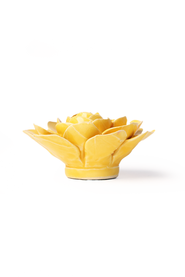 Yellow Begonia Porcelain Flower | ⌀4.5 x 2.25 in