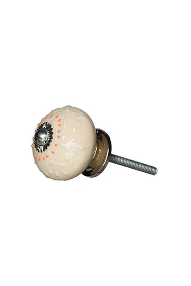 Cream-white porcelain knob | Ø4 cm