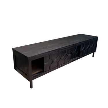 Kierrätystiikkinen musta TV-taso | 180 x 45 x 49 cm | Vernon