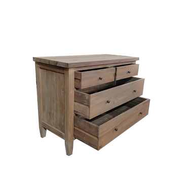 Recycled teak wood-colored chest of drawers | 100 x 45 x 70-75cm | Sienna