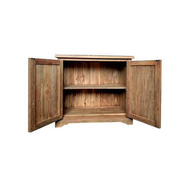 Recycled Teak Wood Coloured Sideboard with Wooden Doors | 90 x 40 x 80 cm | Tames