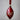 Anniversary Christmas Bauble w. velvet ribbon H12.5/D6.5 cm cherry