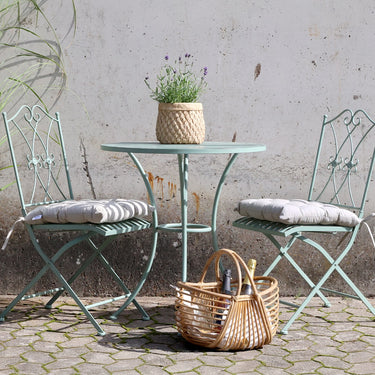 Bistro Set w. 2 chairs & 1 table H72/D70 cm antique verte