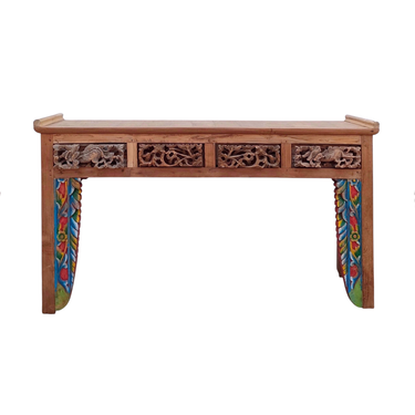 Konsolipöytä koristekaiverruksilla | 157 x 45 x 90 cm | Vintage-Vintage by Sasu's-Sasu’s sisustus- ja huonekaluliike