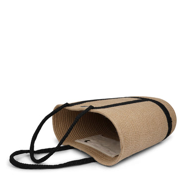 BLACK HARMAL SAC DE PLAGE - FINE COTTON HANDLES - 45 X 40 CM
