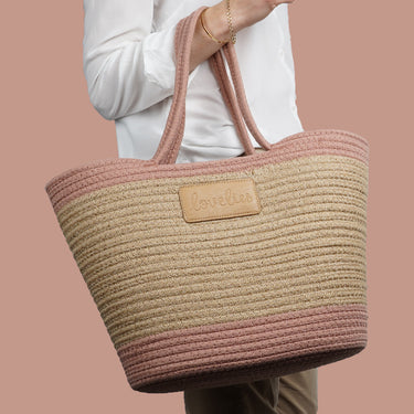 OLD ROSE FLAMENCOS - BEACH BAG - MEDIUM 50 X 29 CM