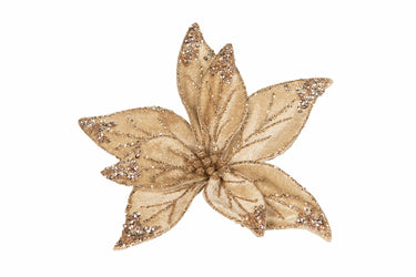 Blomma Sammet Guld Clip | 21x6cm