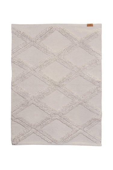 Beige bathroom rug made of recycled cotton | 80 x 60 cm | Serene