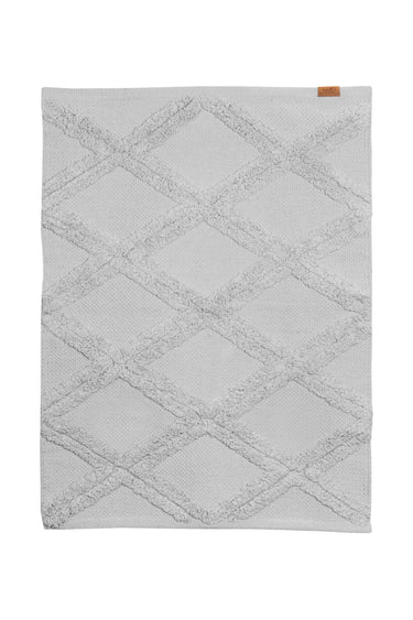 Pearl grey bathroom rug made of recycled cotton | 80 x 60 cm | Serene