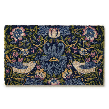 Blue-green coconut doormat | 90 cm x 60 cm x 1.5 cm | Morris &amp; Co. Strawberry Thief