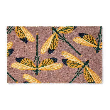 Kynnysmatto vaaleanpuna-keltainen kookoskuitua | 75 cm x 45 cm x 1,5 cm | Dance of the Dragonflies-Entryways-Sasu’s sisustus- ja huonekaluliike