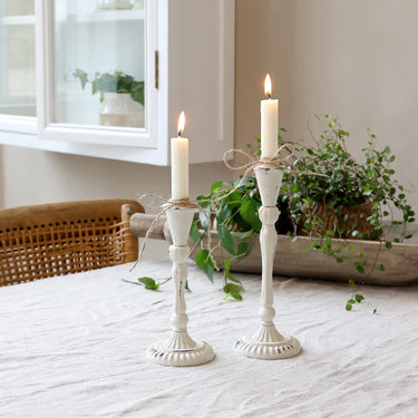 Candlestick H23/D8.5 cm antique cream