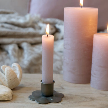 Macon Short Dinner Candle rustic 4 h H11/D2 cm dusty rose