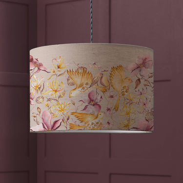 Lampshade for table and ceiling lamp, linen-yellow | ∅40 x 25 cm | Floella