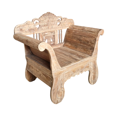 Lounge-tuoli tiikkipuuta | 60 x 55 x 90 cm | Vintage