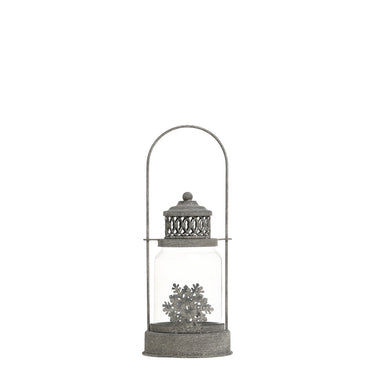 Lantern w. handle H33/D12.5 cm antique zinc