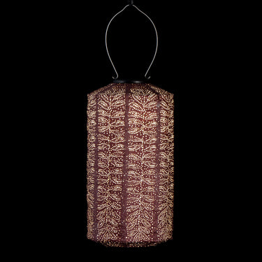 Luumun sävyinen aurinkokennolyhty | Ø18 x 33 cm | Folia Cylinder