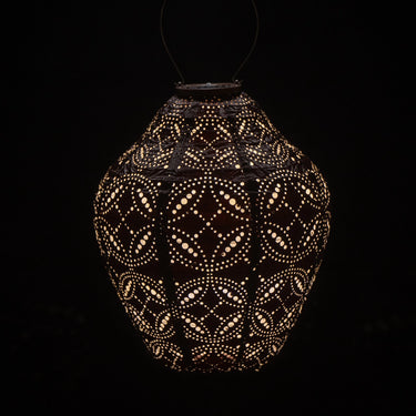 Luumunsävyinen aurinkokennolyhty | Ø30 x 33,7 cm | Mandela Jar