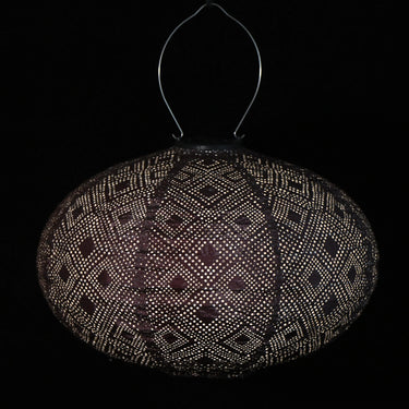 Luumunsävyinen aurinkokennolyhty | Ø40 x 27 cm | Mosaic Oval