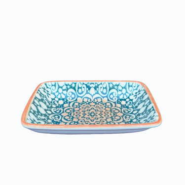 Moroccan patterned green rectangular bowl | 15 x 9.5cm | Alhambra
