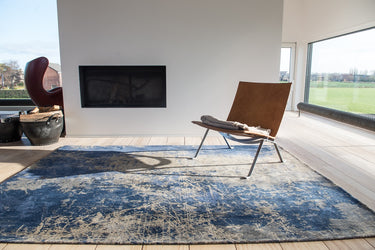 Recycled polyester rug | Mad Men Cracks Abyss Blue