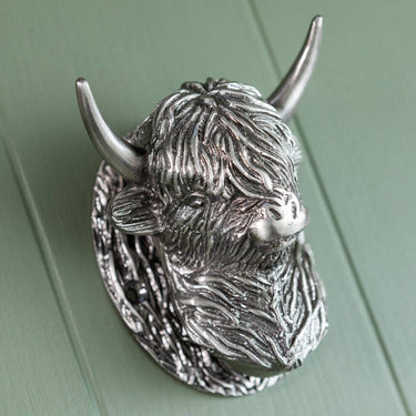 Brass Highland Cow Door Knocker | Pewter | Highland Cow