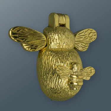 Messinkinen kahden mehiläisen ovikolkutin | Messinki | 12,5 x 4,2 x 10 cm | Brass Bee and Mini Bee