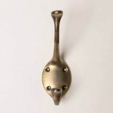 Brass coat hook | Antique brass | 4.8 x 6.3 x 15.7 cm