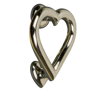Brass Heart Door Knocker | Nickel | 11 x 12 x 4.5 x 4.5 cm | Love Heart