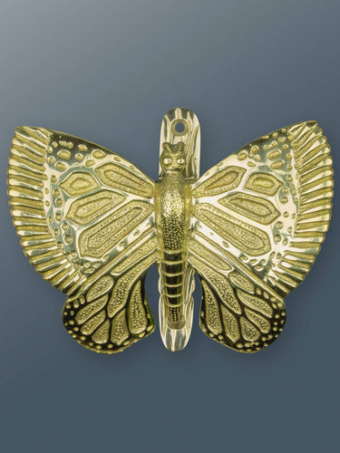 Messinkinen perhonen-ovikolkutin | Messinki | 4 x 10 x 8,5 cm | Butterfly