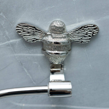 Brass toilet paper holder for wall | Nickel | 20.5 x 6 x 16 cm | Bee