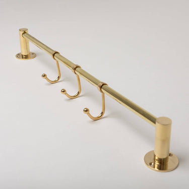 Brass additional hooks for hanging rod | Polished brass