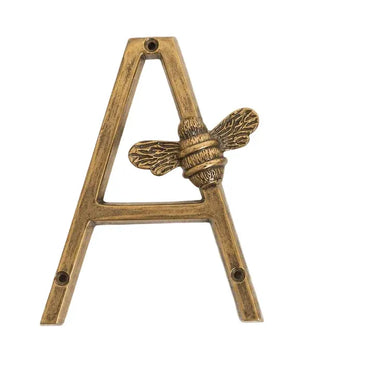Messinkiset talonkirjaimet ABC | Antiikkimessinki | Korkeus 13 cm