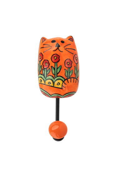 Coat hook orange cat | 5.3 x 13 cm