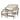 Garden Set braided w. table, sofa & 2 chairs w. cushions H86/L127/W71,5 cm nature