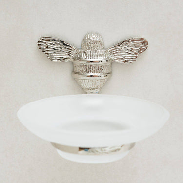 Brass soap holder | Nickel | 11 x 14 x 7 cm | Bee