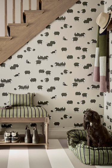 Nip & Lassie Slaked Lime Dark | non-woven tapetti | Storybook Papers