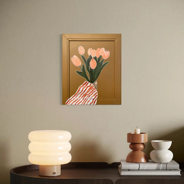 Ojennan sinulle kevään | 30 x 1,2 x 36 cm | Uniikki akryylivärimaalaus