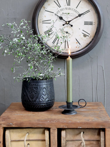 Dinner Candle 7 h H18/D2 cm olive