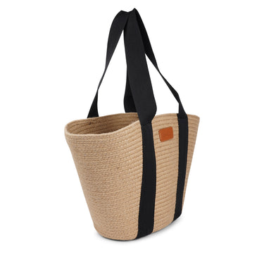 BLACK / JUTE PEPPINO - JUTE BAG WITH COTTON HANDLES 45 X 40 CM