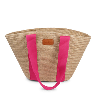HOT PINK / JUTE PEPPINO - JUTE BAG WITH COTTON HANDLES 45 X 40 CM