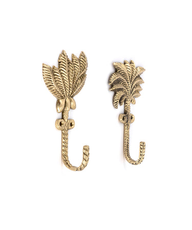Devi Palmtree Hook Set  Gold Antique Shiny | 12 x 7 x 0,5 cm