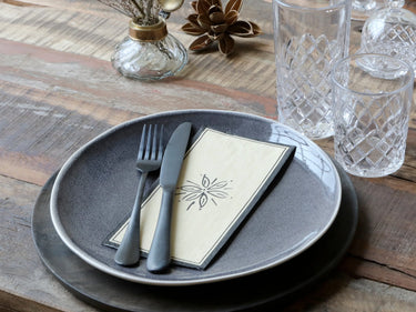 Napkin w. flower L20/W10 cm honey