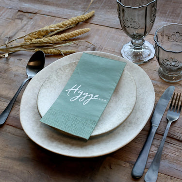Napkin w. hygge L20/W10 cm forest green