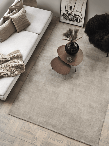 Pehmeä 2 cm paksu beige villamatto | Solid Beige