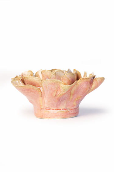 Persikansävyinen orapihlaja-posliinikukka | ⌀8,9 x 3,8 cm