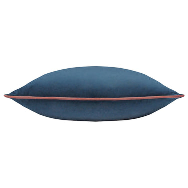 Petrol blue decorative pillowcase with pink piping | 45 x 45 cm | Meridian
